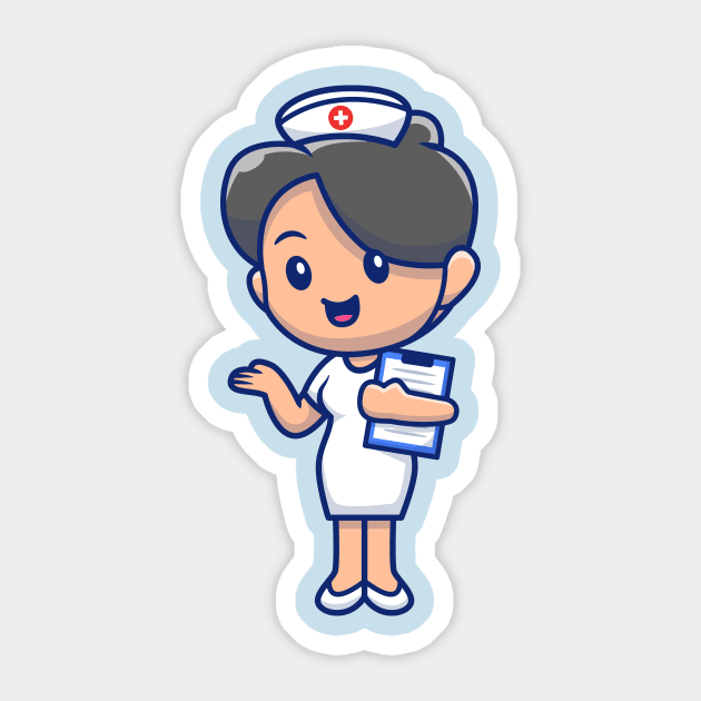 Cute nurse clip board cartoon Sticker by Catalyst Labs